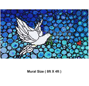 Revêtements muraux intérieurs en mosaïque de verre décorative de style traditionnel, écologiques, 10 mm, résistants à l'eau, découpés à la main, pour hôtel - Product Image 5