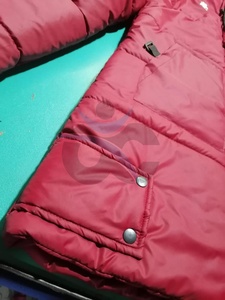 ORCAFITS Custom <b>Thin</b> <b>Puffer</b> <b>Jacket</b> with Stand Collar Red Hooded <b>Puffer</b> <b>Jacket</b> Long Winter Coat With Patch Design Windproof - Product Image 6