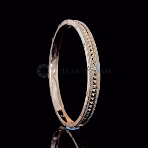 Bracelet élégant en diamant de laboratoire rond Zerol 10K 14K 18K Bracelet en ligne de serpent étincelant en or massif cadeau de luxe pour elle - Product Image 5