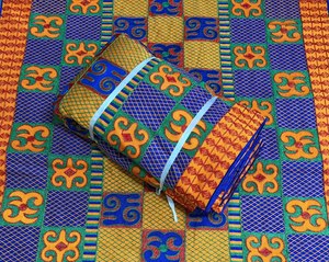 Tissu africain brodé en seersucker, polyester et coton, tissé, lourd, à motifs, pour vêtements de mariage - Product Image 1