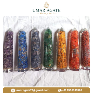 Varita de Orgón Curativa de Ágata Umar, Piedra Preciosa Natural de Gujarat, Suministro a Granel, Forma Libre, Tallada y Grabada, Religiosa - Product Image 5