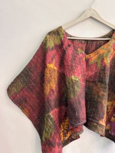 Top corto acolchado Kantha de estilo indio para mujer, hecho a mano, vintage, cómodo, blusa para mujer - Product Image 4