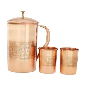 Stylish Finish Copper Drinking Pitcher Designed for Kitchen Dining <b>Table</b> Beverage Serving and Use - Product Image 5