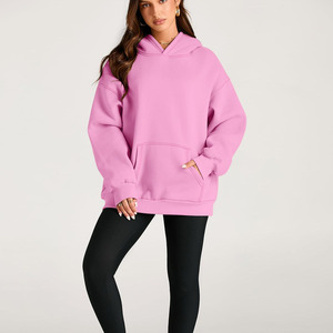 เสื้อฮู้ดดี้ผู้หญิงทรงหลวม ระบายอากาศได้ดี แขนเสื้อแบบดรอปโชว์เดอร์ รับทำแบรนด์ตามสั่ง MOQ ต่ำ ทรงโอเวอร์ไซส์ แขนยาว - Product Image 5