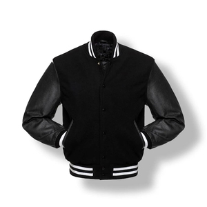 Customised Unisex Loose Casual Cropped Varsity Jacket Fashion Baseball <b>Coat</b> 100% Wool Patch <b>Winter</b> Crop Top Stand Letterman - Product Image 4