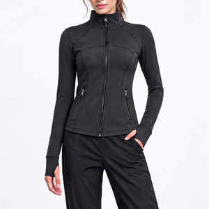 Women's <b>Workout</b> <b>Jacket</b> Lightweight Zip-Up Athletic Running Yoga Top with Pockets Long Sleeve Gym Yoga Wear Thumb Holes <b>Jacket</b> - Product Image 2