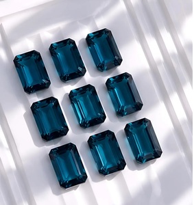โทแพซสีน้ำเงินลอนดอนธรรมชาติ 4x6 มม. - 10x14 มม. ทรงแปดเหลี่ยมเจียระไน โทแพซสีน้ำเงินเกรด AAA พลอยหลวมสำหรับแหวน จี้ และการทำเครื่องประดับ - Product Image 2