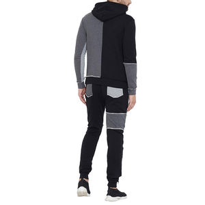 Ensemble de survêtement pour homme à capuche avec blocs de couleur, sweat-shirt et pantalon décontractés à manches longues, en polyester respirant, idéal pour l'automne - Product Image 4
