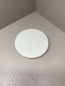 Premium White Round <b>Marble</b> <b>Coasters</b> Set Natural Stone Finish Drink <b>Coasters</b> for Elegant Home Decor Coffee Tea Table and Dining - Product Image 3