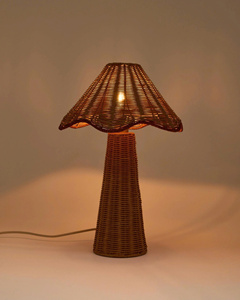 Lampadaire en rotin haut et évasé fait main, éclairage en osier naturel pour l'intérieur du salon - Product Image 2