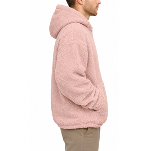 <b>Mens</b> Womens <b>Sherpa</b> Fleece Hooded Sweatshirt Custom Warm Winter Soft Plush Zipper <b>Hoodie</b> Casual Outdoor Streetwear Manufacturer - Product Image 6
