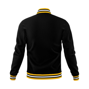 High Quality Men's High Street Style Slim-Fit Varsity Jacket Leather & Wool Material Windproof Breathable Winter Jacket - Product Image 4