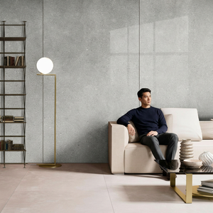 Herican Dalle de pierre frittée brillante de luxe 160x320cm Carreaux de porcelaine gris mat pour sol mural de villa - Product Image 4