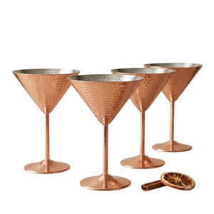 Solid Copper <b>Champagne</b> <b>Coupes</b> Round Stemmed Metal Goblets Handmade <b>Vintage</b> Style for Party Wedding Occasion Use - Product Image 4