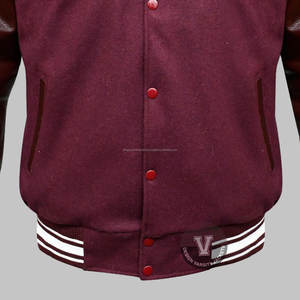 Laine Melton violette avec manches en cuir de vachette doré Varsity Jacket College Varsity Jacket Baseball Varsity Jackets - Product Image 3