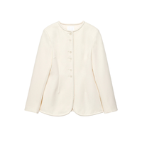Costume formel pour femme en mélange polyester-viscose tissé, col cranté, boutonnage frontal, infroissable, respirant, lavable, poids moyen