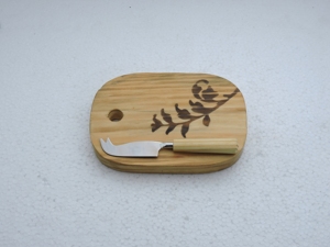 เขียงชีสไม้สั่งทำพิเศษ พร้อมอุปกรณ์ตัด คุณภาพสูง ทำจากไม้มะม่วง รูปทรงวงรี ขายดีที่สุด อุปกรณ์ครัวไม้ - Product Image 2