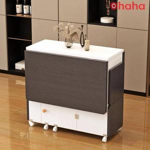 Juego de Mesa de Comedor Plegable Moderno con 4 Sillas y Ruedas Giratorias de 360 Grados, Muebles Ahorradores de Espacio para Apartamentos - Product Image 2