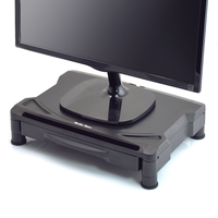 Escritorio de Oficina Moderno Negro, Soporte para Computadora y Impresora, Almacenamiento, Altura Ajustable, Plástico ABS, Capacidad de 40 Libras, para Escuela y Dormitorio