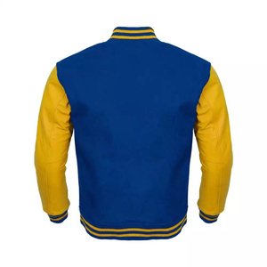 Premium Blue <b>White</b> Varsity <b>Jacket</b> <b>Men</b> Custom Logo College Baseball <b>Jacket</b> Streetwear - Product Image 5