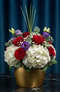 Luxury Gold Metal Flower Vase Elegant <b>Matte</b> Metallic Finish Handcrafted Decorative <b>Table</b> Centerpiece Single Unit Only - Product Image 2