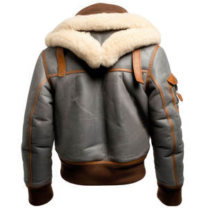 Faux Fur Custom Stand Patchwork High Street Aviator <b>Pilot</b> Winter Bomber Woolen <b>Jacket</b> High Quality Waterproof Eco-Friendly - Product Image 2