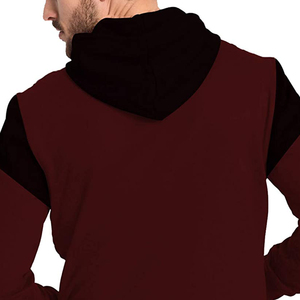 Sweat-shirt à capuche pour homme, coupe classique, tricoté, décontracté, avec poche, color-block, pour l'automne - Product Image 6