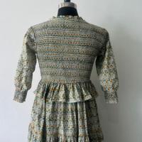 Robe longue bohème pour femme, 100% coton tissé, imprimé à la main, taille empire smockée, motif floral vintage, automne été