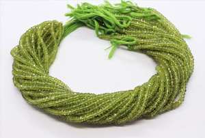 Cuentas facetadas de peridoto natural de 3.5-4MM, cuentas facetadas de peridoto para la fabricación de joyas, proveedor mayorista, 13 pulgadas, a granel. - Product Image 4