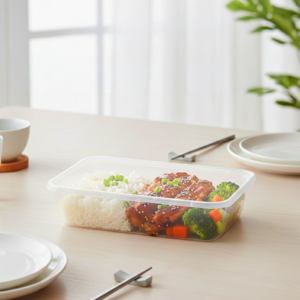 Contenedor de Alimentos Desechable de Plástico de 550 ml, Caja para Llevar con Tapa, Transparente, Rectangular, Apto para Microondas, Juego de Recipientes para Preparación de Comidas - Product Image 6