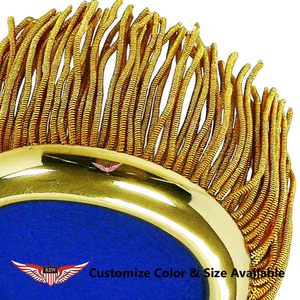 Epaulettes Vintage KEW Rojos y Blancos a Rayas con Flecos Bordados, Diseño Ecológico Personalizable - Product Image 4
