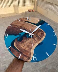 wooden epoxy wall <b>clock</b> custom made epoxy wall <b>clock</b> handmade wall <b>clock</b> resin wall <b>clock</b> in wood - Product Image 6
