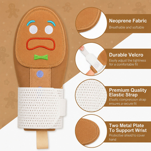 Gant de baseball réglable et réutilisable en tissu non tissé pour jeunes et adultes, avec protection de la paume en forme de bonhomme en pain d'épices, pour le softball - Product Image 5
