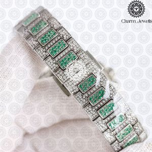 Reloj Cuadrado de Acero Inoxidable para Mujer Charm_Jewells con Bisel de Esmeralda, Cristal de Zafiro, Cuarzo Analógico, Lujoso y Moderno, 38 mm - Product Image 3