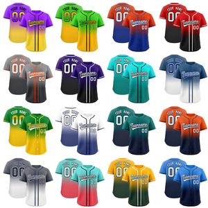 Maillots de baseball personnalisés sublimés en gros, entièrement boutonnés, avec nom d'équipe, anti-humidité, manches courtes, 100 % polyester, uniformes d'équipe - Product Image 6