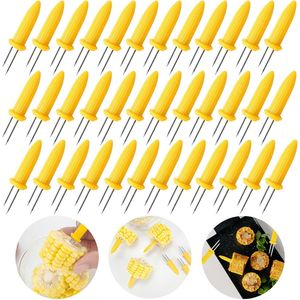 36-Pack Stainless Steel Corn Holders for Grilled Corn and Cob Skewers for Home and <b>BBQ</b> Cooking Forks - Product Image 1