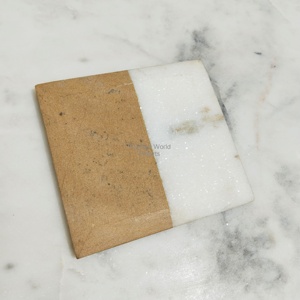 Toronto Stone Eco-Friendly Natural <b>Marble</b> <b>Coaster</b> Toronto White Artistic 100mm Diameter 6mm Thick Drinkware Mats Pads - Product Image 6