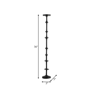Élégant support de bougie sur pied en aluminium noir mat pour Noël et mariages, taille et forme personnalisables, écologique - Product Image 1