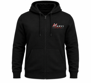 Sweat-shirt à capuche zippé pour homme noir avec poche logo avant – Idéal pour l'hiver et les tenues décontractées - Product Image 1