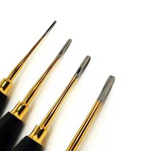 Juego de elevadores dentales alemanes Lux, 4 piezas, elevadores rectos de 2,5 mm, color negro y dorado, instrumentos de extracción para cirugía oral, herramientas dentales premium. - Product Image 6