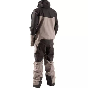 Men Color Blocked Waterproof 10,000mm Windproof Ski Jumpsuit Hooded Zipper Front Polyester for Winter Outdoor <b>Snow</b> Wear - Product Image 4