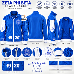 Veste de survêtement bleue pour femmes Zeta Phi Beta, logo 1920, fermeture éclair sur le devant, manches longues, coupe classique, écologique, séchage rapide, légère, toutes saisons - Product Image 5