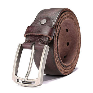 Cinturón de Cuero Vacuno Genuino para Hombre, Liga Deportiva SA, Hebilla Rectangular de Acero, Color Marrón Sólido, Diseño Clásico y Duradero - Product Image 6