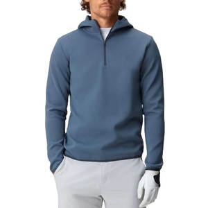 Breathable Performance Winter Golf Hoodie Men's <b>Moisture</b> Wicking Lightweight Zip-Up Sweatshirt 100% Cotton Embroidered Beaded - Product Image 2