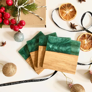 Classic Wooden & Resin <b>Heat</b> Resistant Round <b>Coaster</b> - Product Image 1