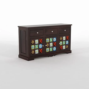Jodhpuri Woods Solid Sheesham Wood <b>Sideboard</b> Cabinet With Drawer Featuring Durable Construction Elegant Design - Product Image 5