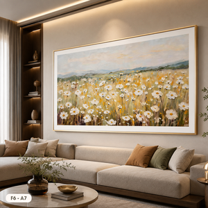 Impression sur toile de champ de fleurs épanouies HALO, édition authentique du Vietnam, peinture originale artisanale de la marque HALO pour la décoration de la maison et des hôtels - Product Image 5