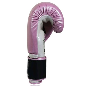 Gants de boxe en cuir blanc et rouge à lacets pour adultes, équipement d'entraînement respirant - Product Image 4