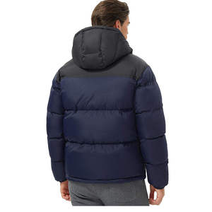 WARPRO INDUSTRY Unisex <b>Red</b> Collarless Puffer <b>Jacket</b> Front Logo <b>Waterproof</b> Casual Winter Thick 300g Polyester Wadding Regular Fit - Product Image 4