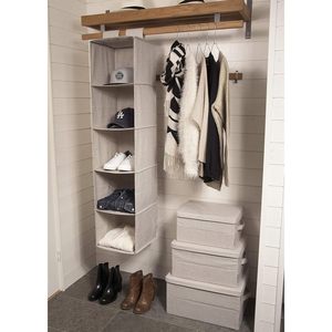 Organizador de Armario Plegable de Lona de un Solo Nivel MA51SBei, Caja de Almacenamiento Espaciosa para Oficina en Casa con Práctica Tapa de Tela para Ropa - Product Image 4